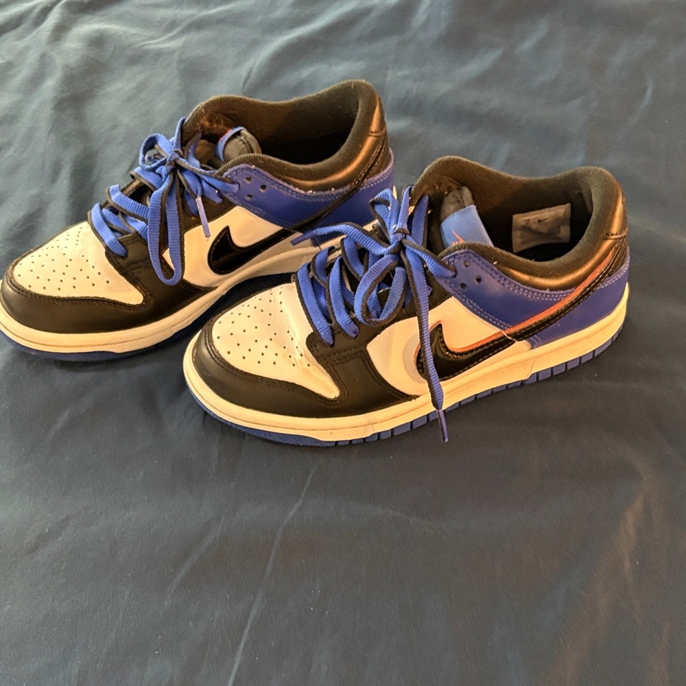 Boys white, black and blue Nikes